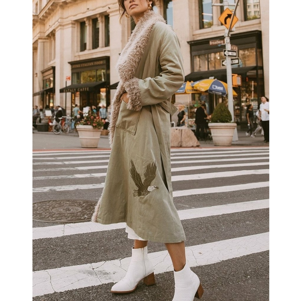 Spell Gypsy Eagleback Overcoat Jacket Khaki S/M